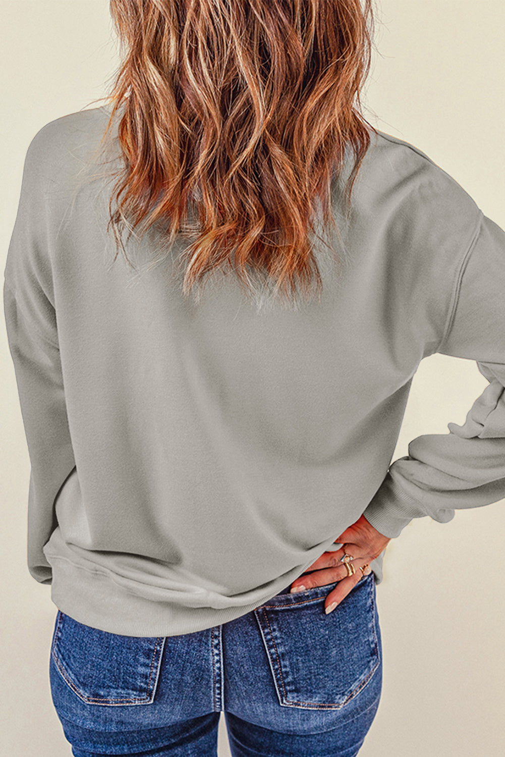 Gray Fall Season Pumpkin Football Graphic Sweatshirt